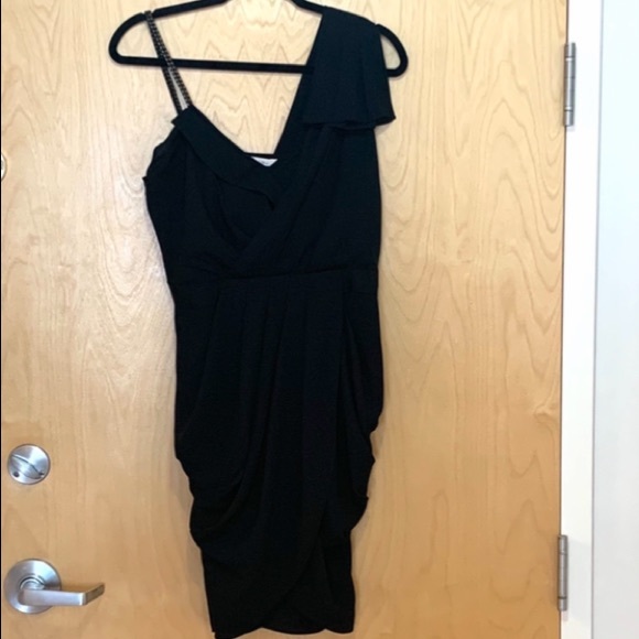 RACHEL Rachel Roy Black Draped Cocktail Dress - Picture 3 of 11